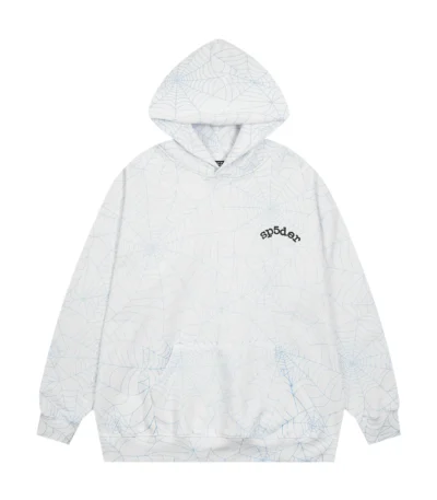 Sp5der AOP Web White Hoodie