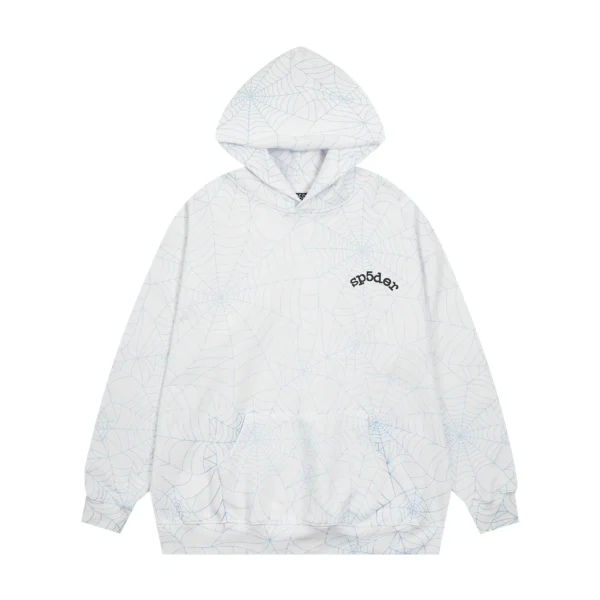 Sp5der AOP Web White Hoodie