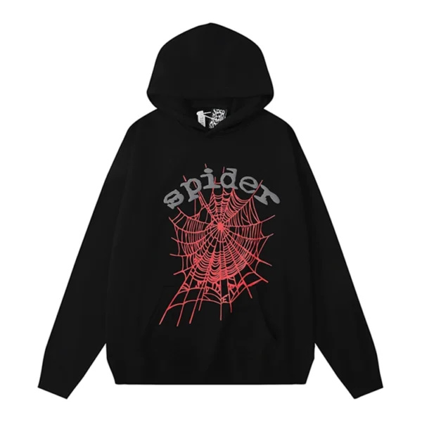 Sp5der OG Rhinestone Logo Hoodie Black