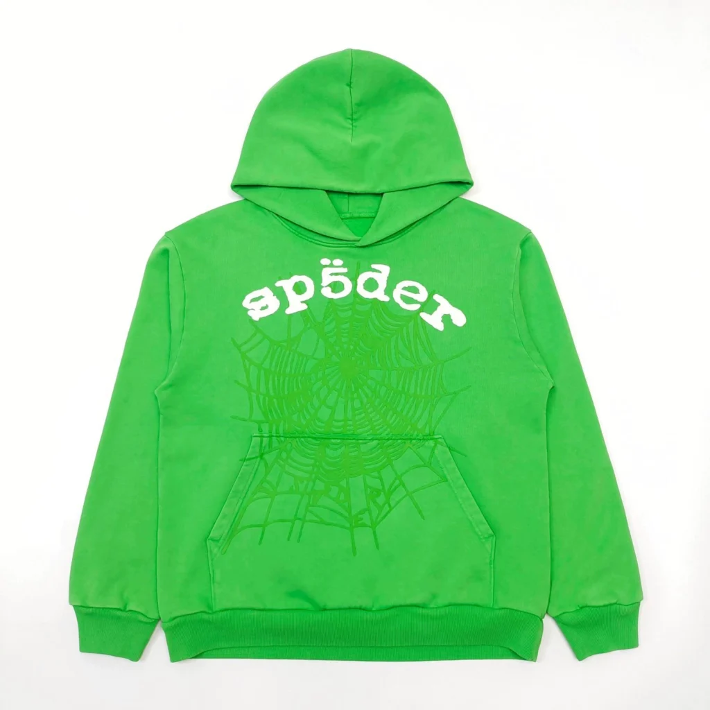 Green Sp5der Web Hoodie