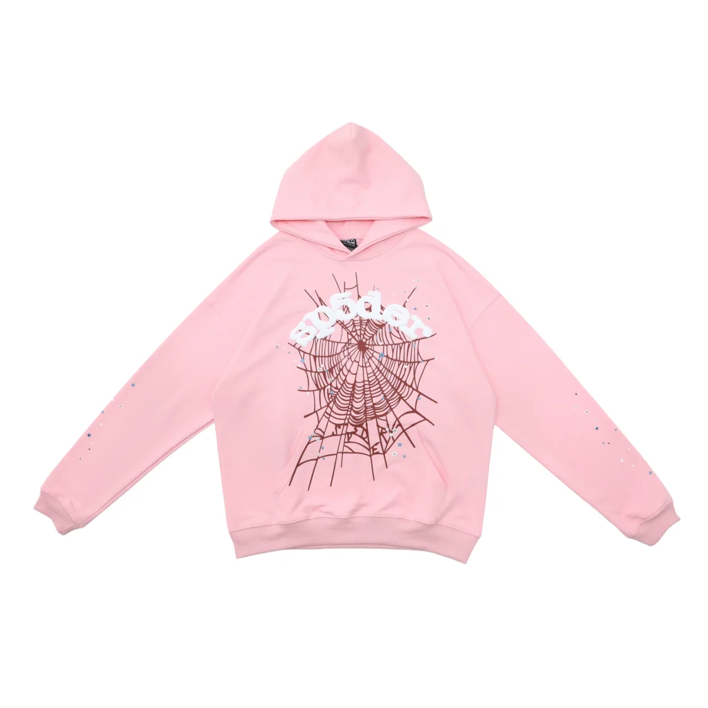 Sp5der Logo Web Hoodie Pink