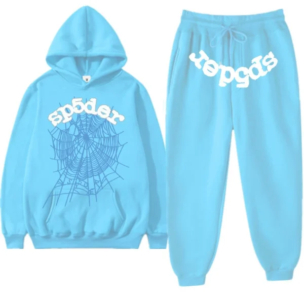 Spider Web Tracksuit-Sky Blue