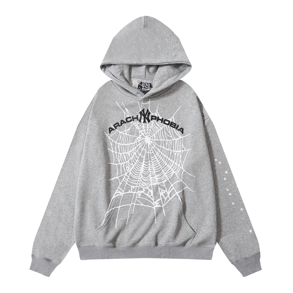 Sp5der Arach NY Phobia Hoodie Ash Grey