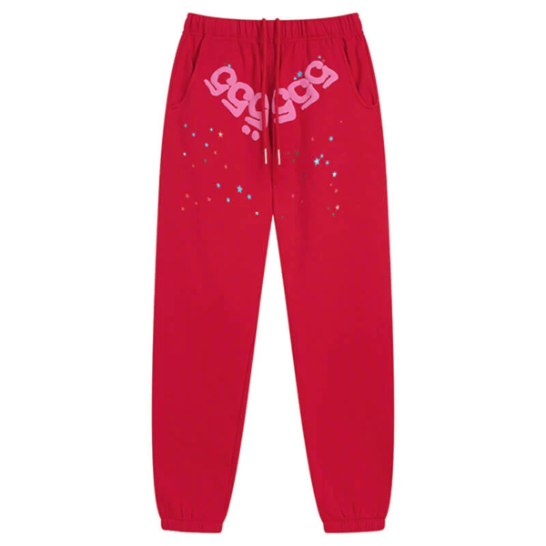 Sp5der Worldwide Red Angel Number 555 Sweatpants Red